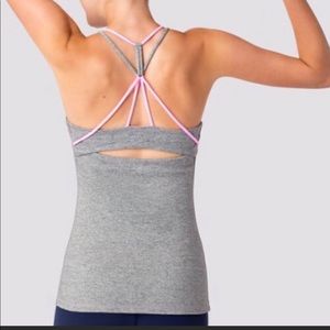 Ivivva grey with pink line& straps! size 12 ivivva